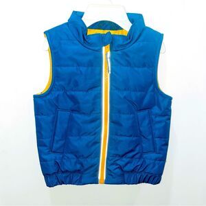 Cat & Jack Toddler Puffer Vest Blue and Yellow Zip Up 12M
